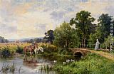 Henry Hillier Parker Watering the Horses painting
